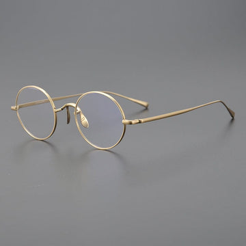 Biron Vintage Round Titanium Eyeglasses Frame Round Frames Southood Gold